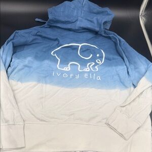 Ivory Ella Gradient Hoodie in Blue and White